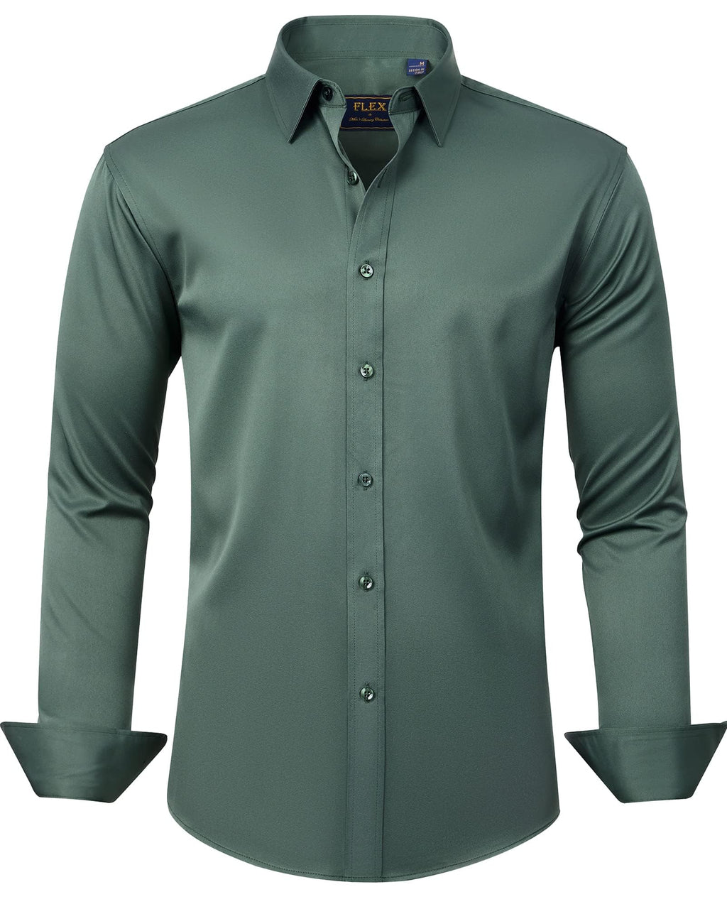 J.VER Men's Dress Shirts Solid Long Sleeve Stretch Wrinkle-Free Formal Shirt Business Casual Button Down Shirts
