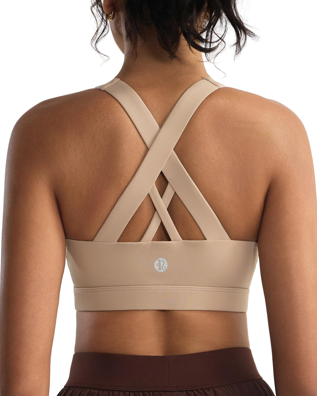 RUNNING GIRL Sports Bras for Women,Padded Strappy Sports Bras Criss-Cross Back Medium Support Sports Bras with Removable Cups