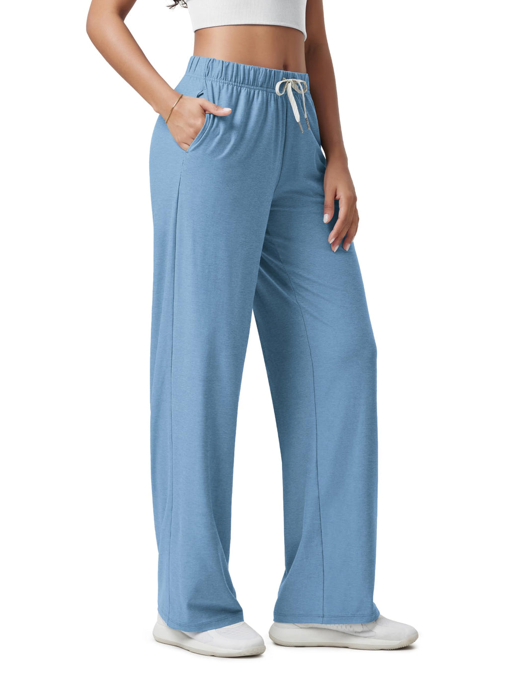 ODODOS Women's Straight Leg Pants Ultra Soft odSTRATUM Tech Relaxed Casual Pajama Lounge Pants with Pockets-27/29/31 Inseam