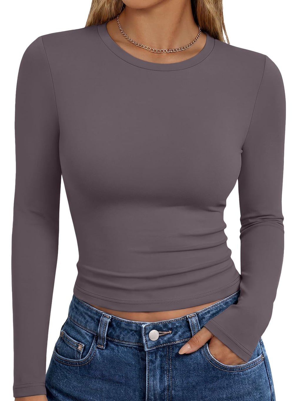 Trendy Queen Womens Long Sleeve T Shirts Fall Fashion Basic Y2K Tops 2026
