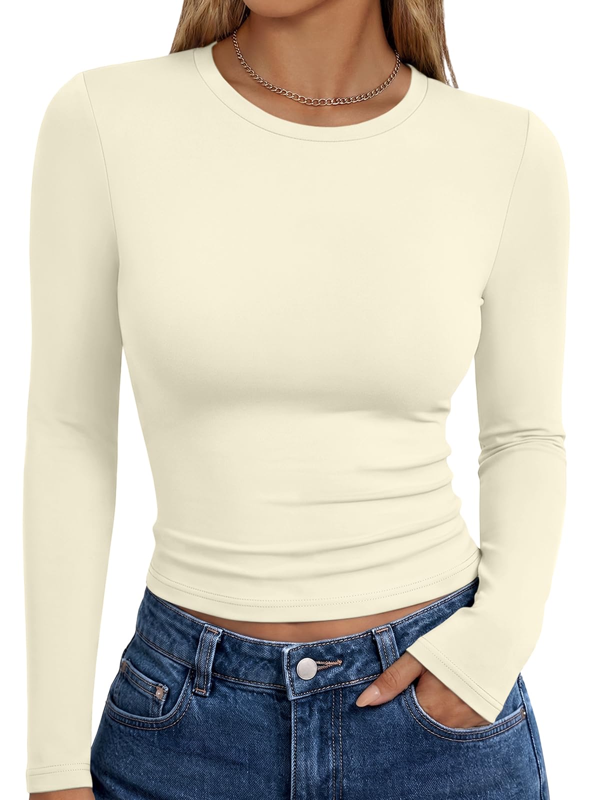 Trendy Queen Womens Long Sleeve T Shirts Fall Fashion Basic Y2K Tops 2026