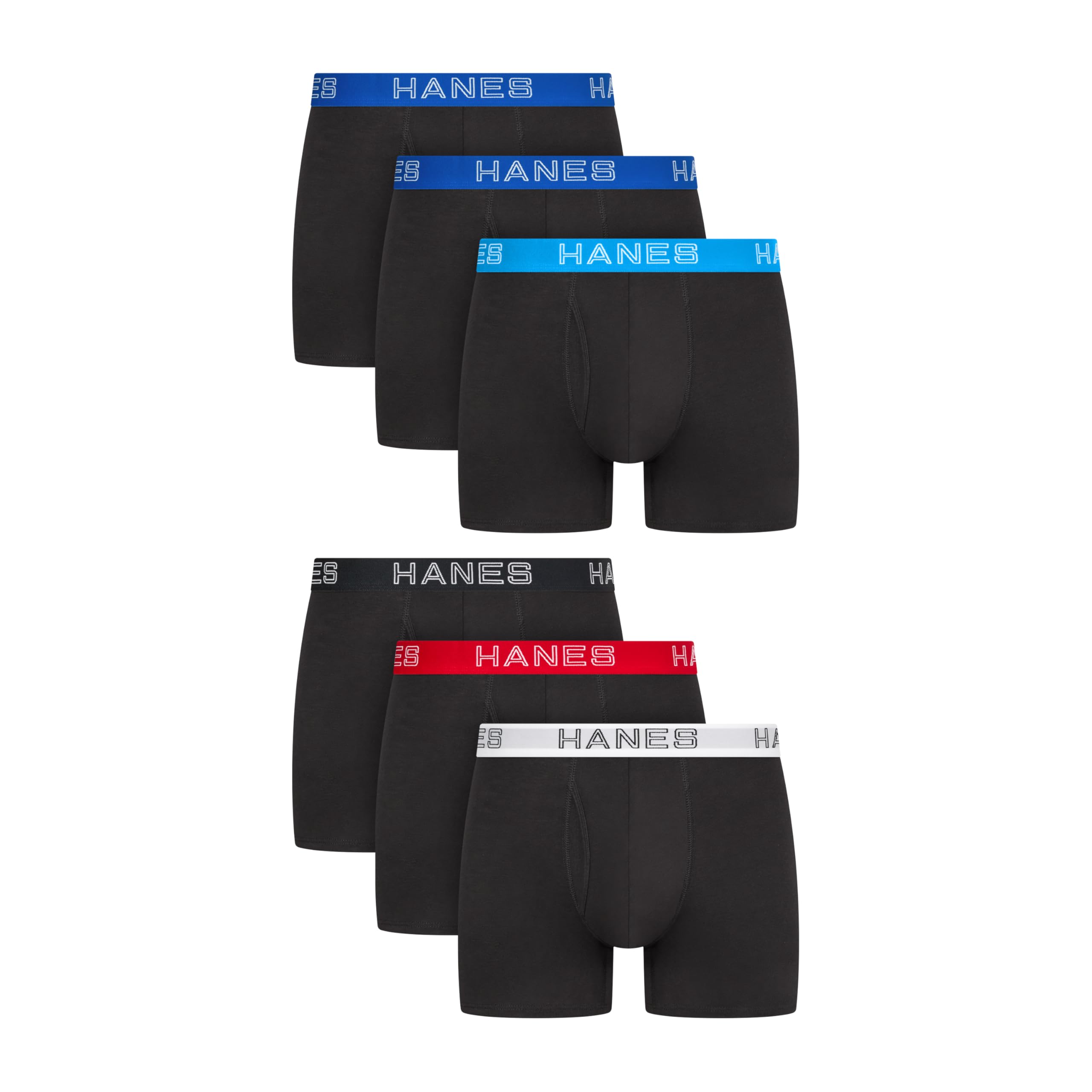 Hanes Men's Boxer Brief Underwear Pack, Stretch Cotton Boxer Briefs for Men, Moisture-wicking, 6-pack