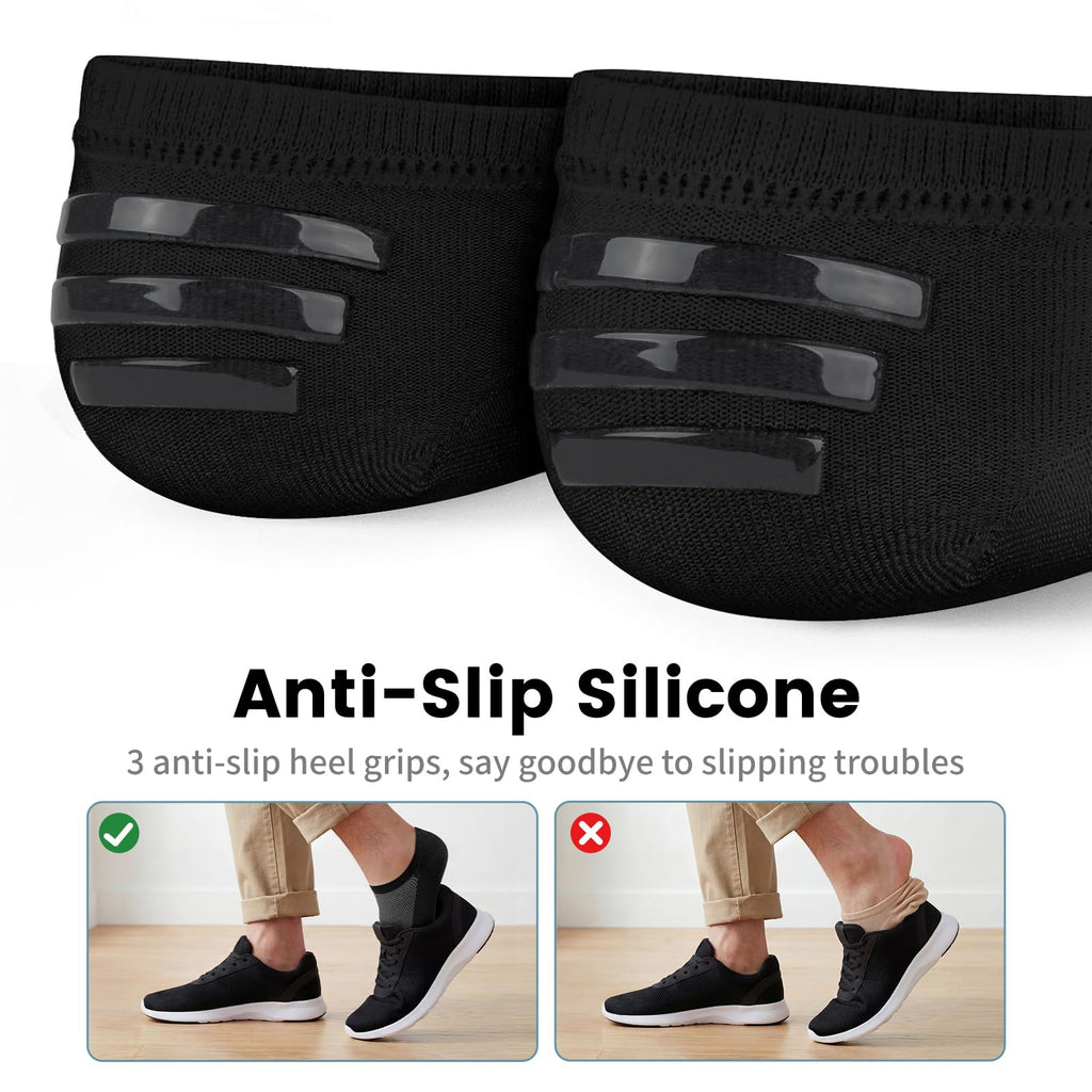 wernies No Show Socks Men, Low Cut Ankle Short Casual Non Slip Socks