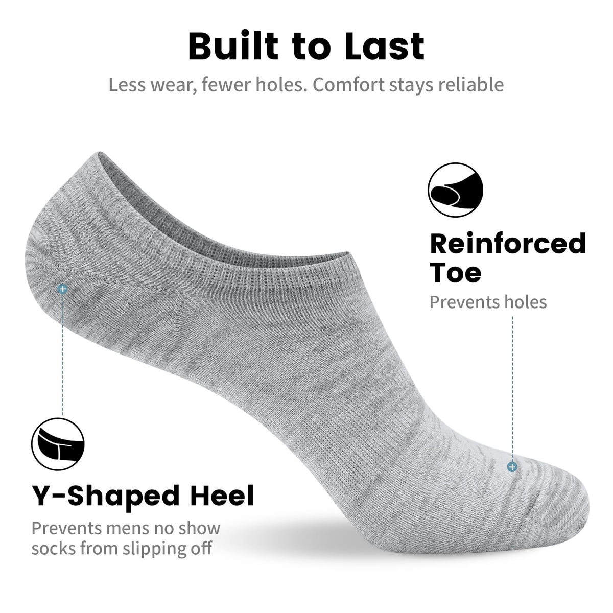 wernies No Show Socks Men, Low Cut Ankle Short Casual Non Slip Socks