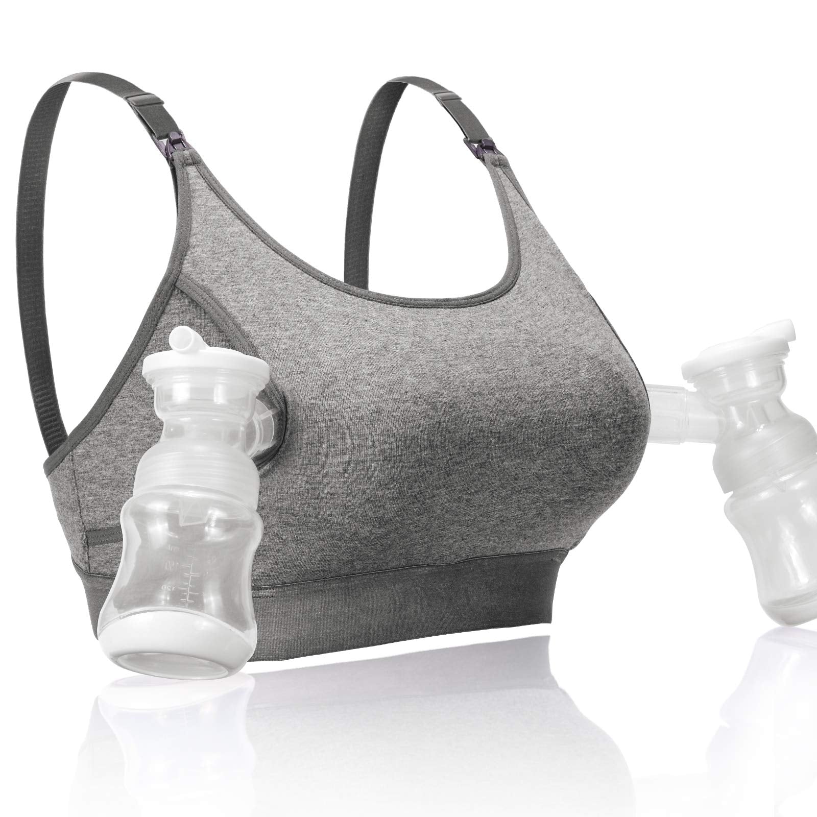 Momcozy Hands Free Pumping & Nursing Bra, Adjustable Cotton Breast Pump Bra