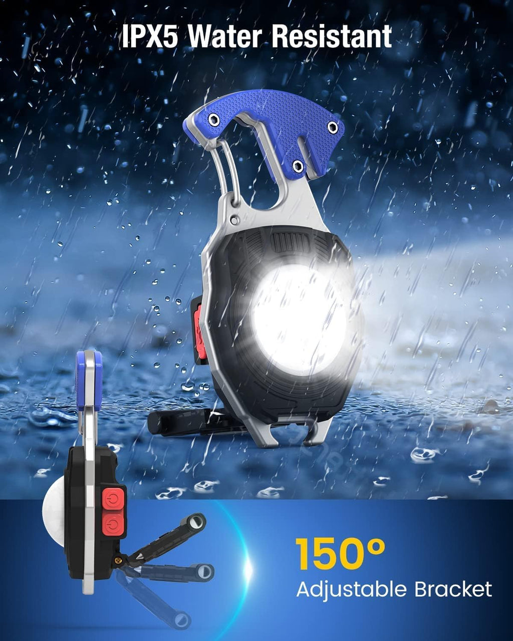 Mini el feneri, COB anahtarlık, el feneri, 7 modlu, USB şarj edilebilir çalışma lambası, 800 lümen, çok fonksiyonlu, taşınabilir, acil durum Kamp Feneri Çok Fonksiyonlu Fener