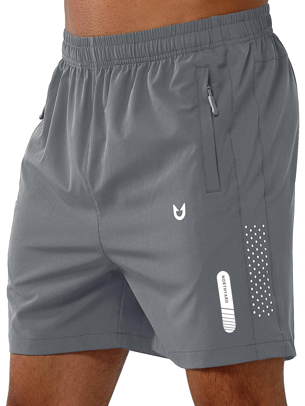 NORTHYARD Men's Athletic Running Shorts Gym Workout 7"/9"/5" Zipper Pockets