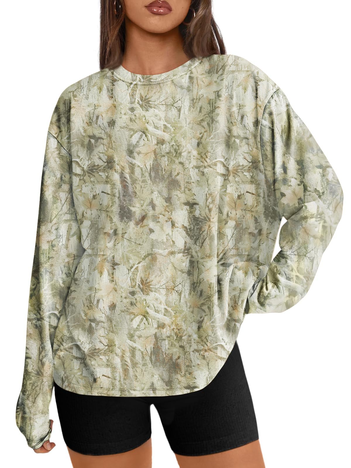 Trendy Queen Womens Oversized Long Sleeve Shirts Fall Tops 2026 Basic Tees