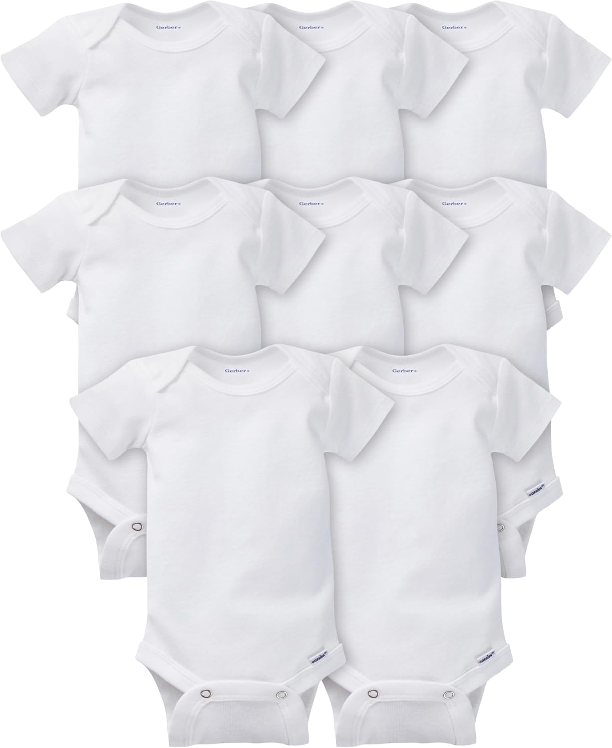 Gerber Baby Girls' 8-pack Short Sleeve Onesies Bodysuits