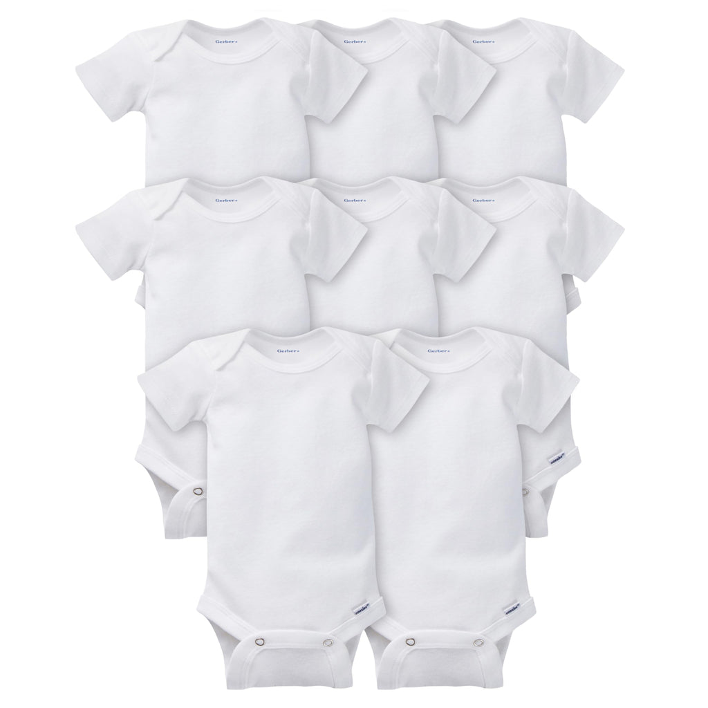 Gerber Baby Girls' 8-pack Short Sleeve Onesies Bodysuits