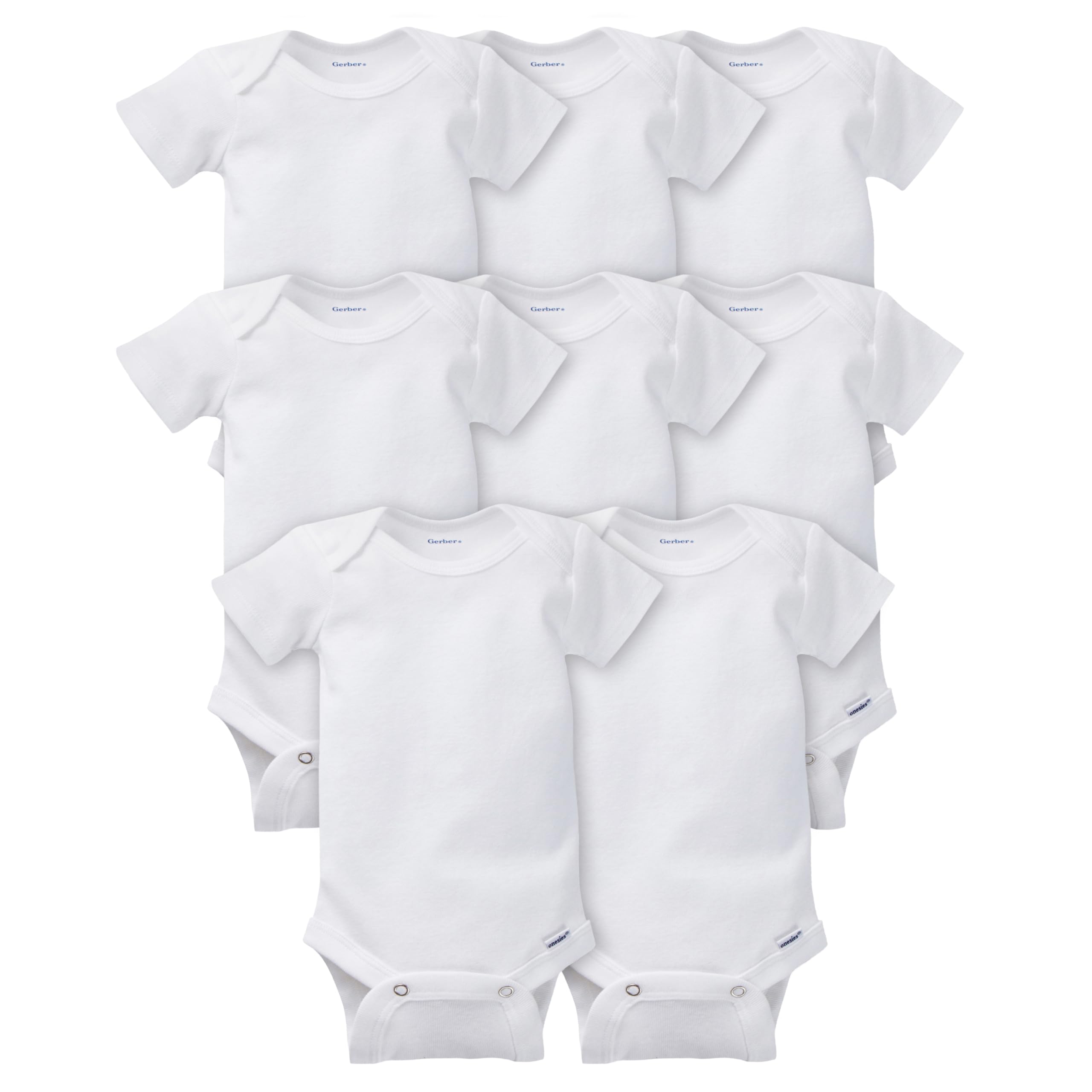 Gerber Baby Girls' 8-pack Short Sleeve Onesies Bodysuits
