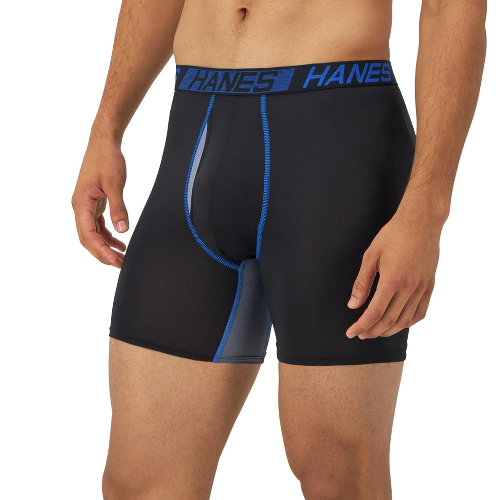 Hanes Men's Underwear Boxer Briefs Pack, 3-Pack, Total Support Pouch, Long or Short-Leg Boxer Briefs