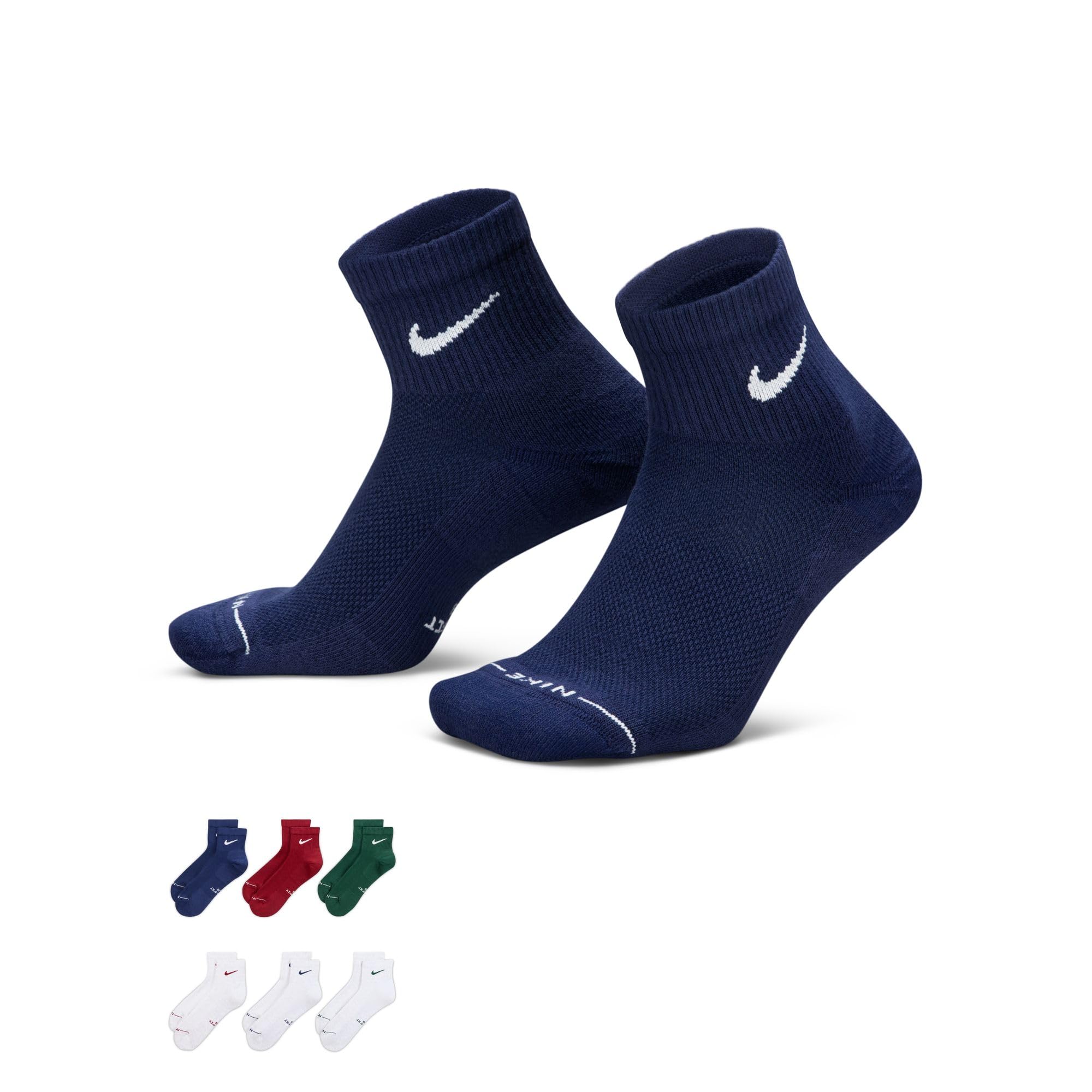 Nike Unisex Adult Everyday Elevated Ankle Socks (6-Pack) | Mens and Womens
