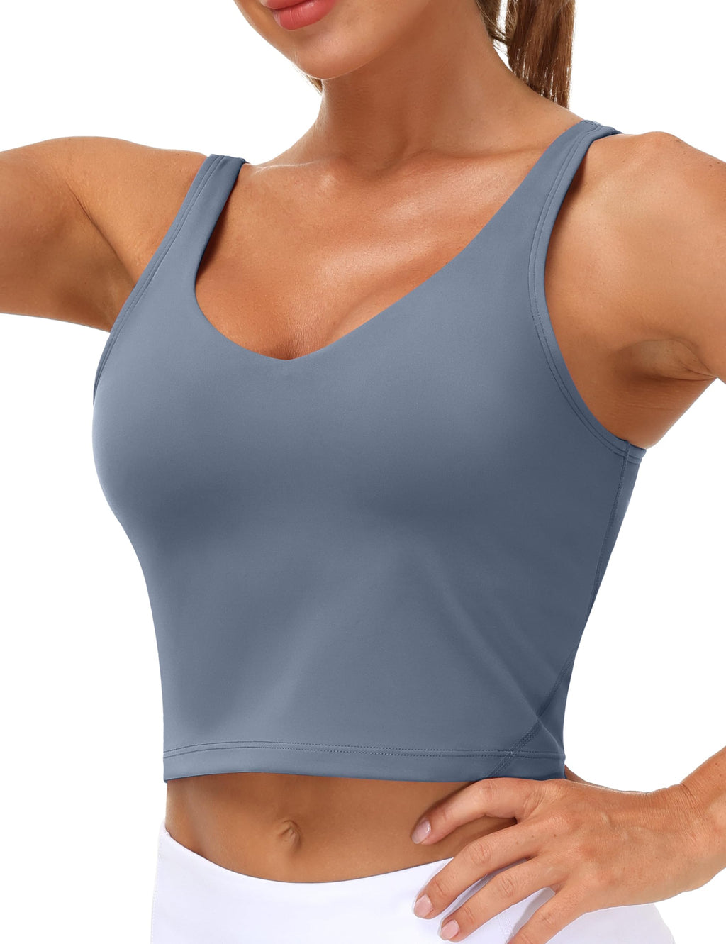 THE GYM PEOPLE Women’s Longline Sports Bra Wirefree Padded Medium Support Yoga Bras Gym Running Workout Tank Tops