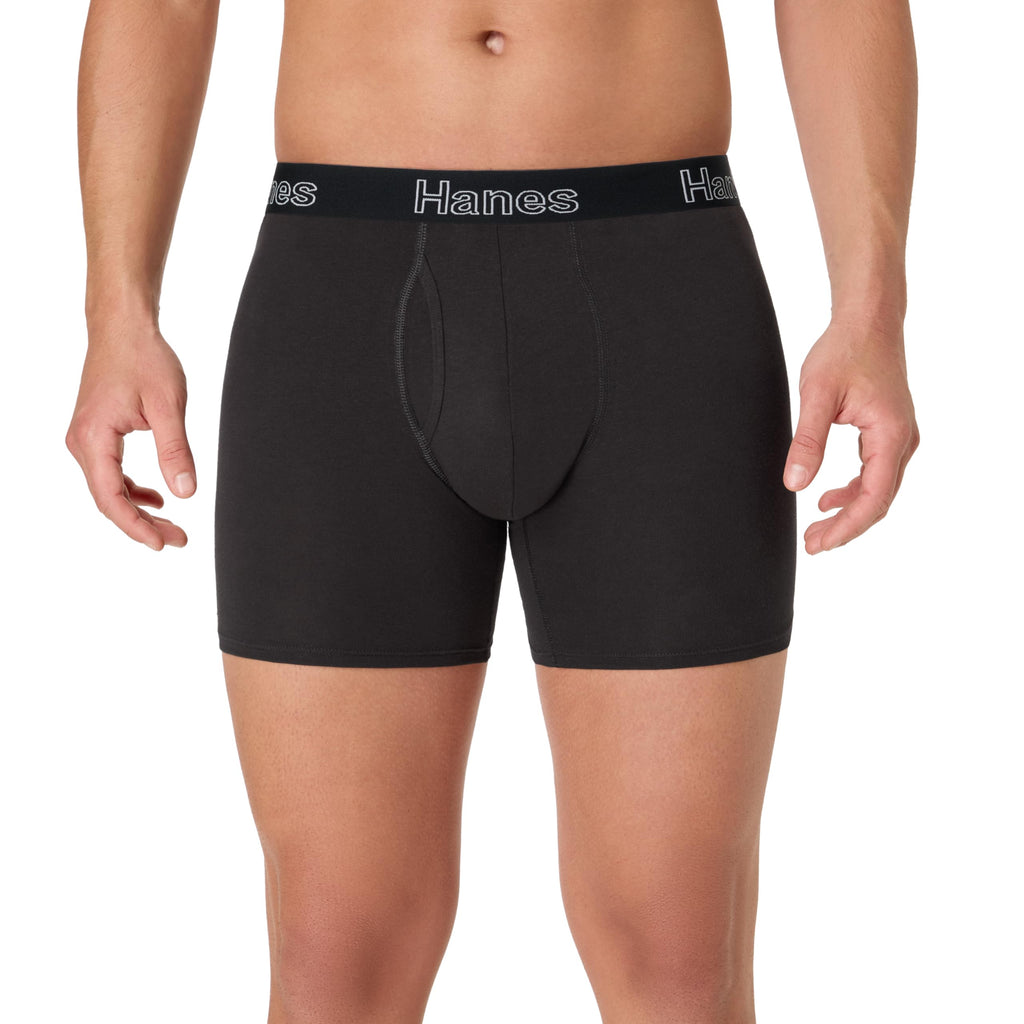 Hanes Men's Boxer Brief Underwear Pack, Stretch Cotton Boxer Briefs for Men, Moisture-wicking, 6-pack