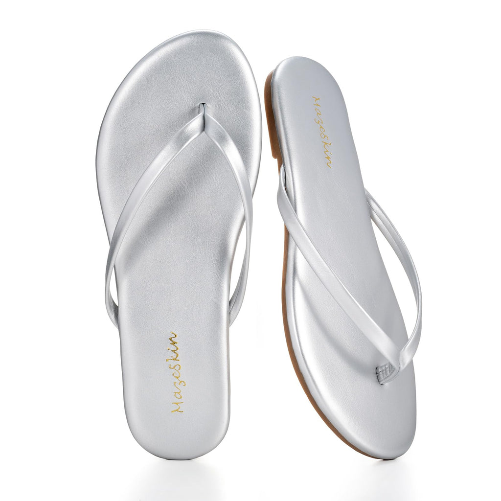 mazeskin Womens Memory Foam Flip Flops Flat Thong Sandals
