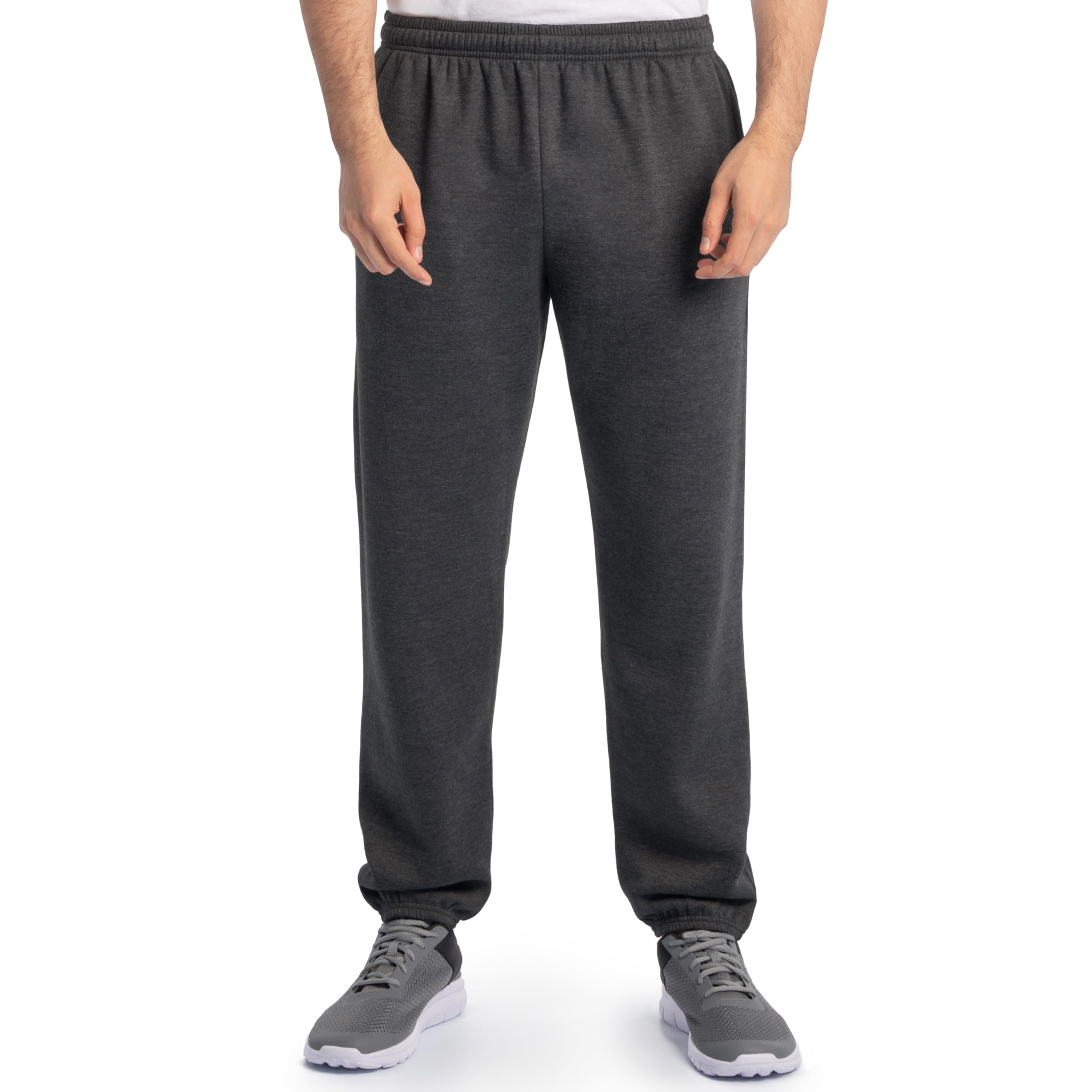 Fruit of the Loom Eversoft Fleece Elastic Bottom Sweatpants with Pockets, Relaxed Fit, Moisture Wicking, Breathable
