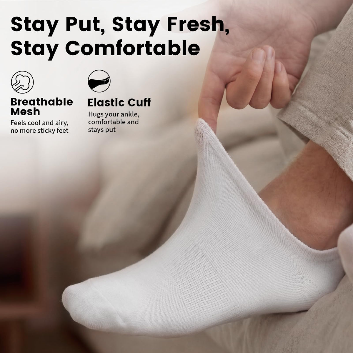 wernies No Show Socks Men, Low Cut Ankle Short Casual Non Slip Socks