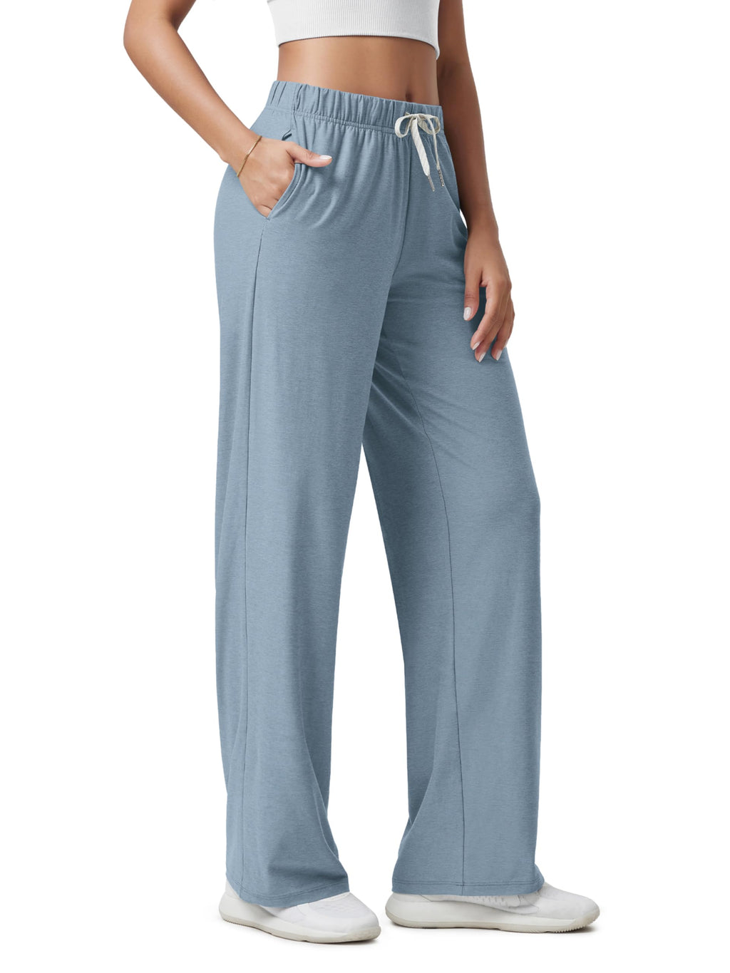 ODODOS Women's Straight Leg Pants Ultra Soft odSTRATUM Tech Relaxed Casual Pajama Lounge Pants with Pockets-27/29/31 Inseam