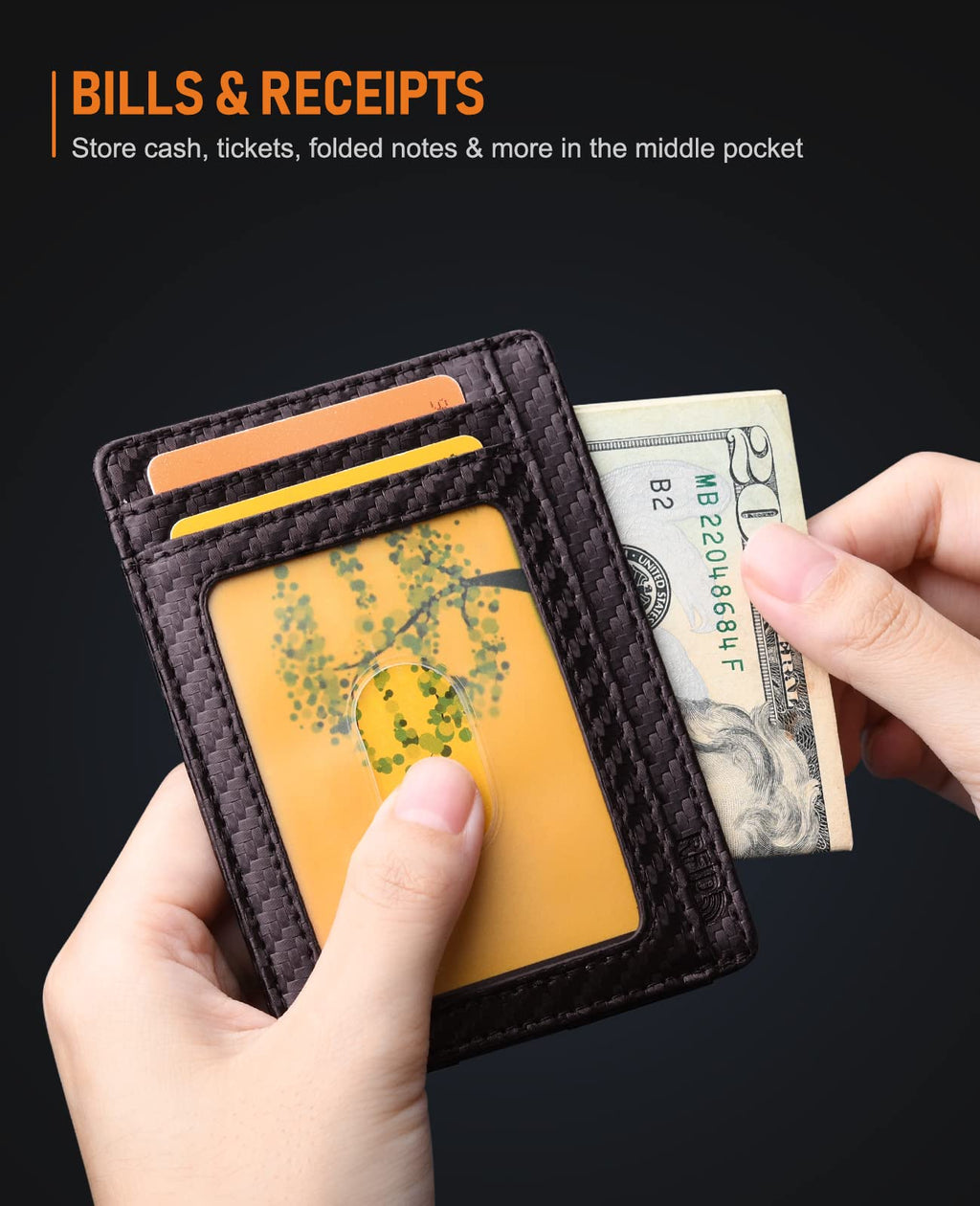 Buffway Slim Minimalist Front Pocket RFID Blocking Leather Wallets for Men and Women - Cross Black