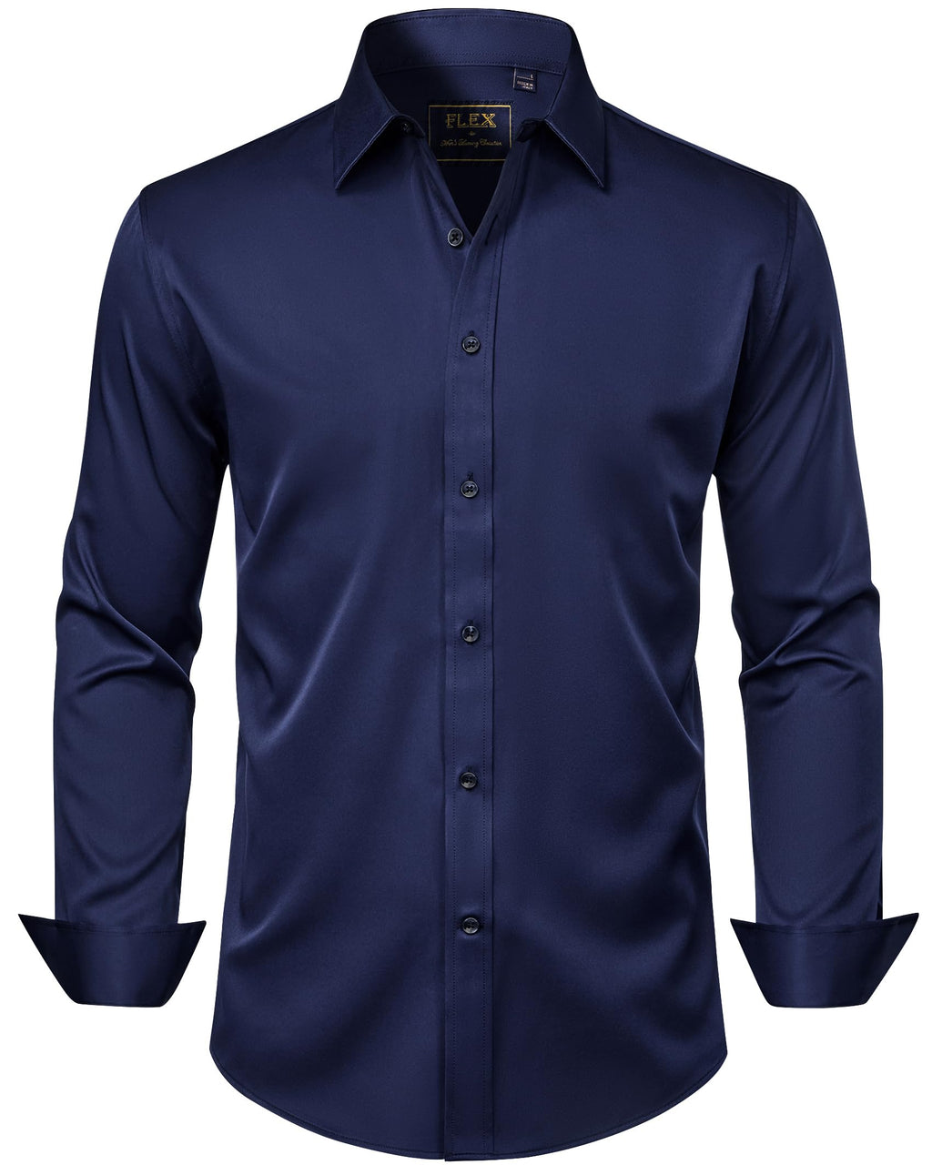 J.VER Men's Dress Shirts Solid Long Sleeve Stretch Wrinkle-Free Formal Shirt Business Casual Button Down Shirts