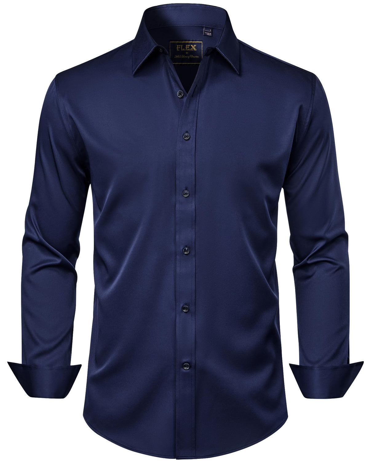 J.VER Men's Dress Shirts Solid Long Sleeve Stretch Wrinkle-Free Formal Shirt Business Casual Button Down Shirts
