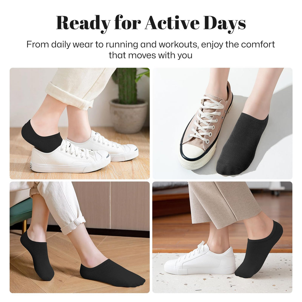 wernies No Show Socks Women Low Cut Ankle Socks Non Slip 4/8 Pairs