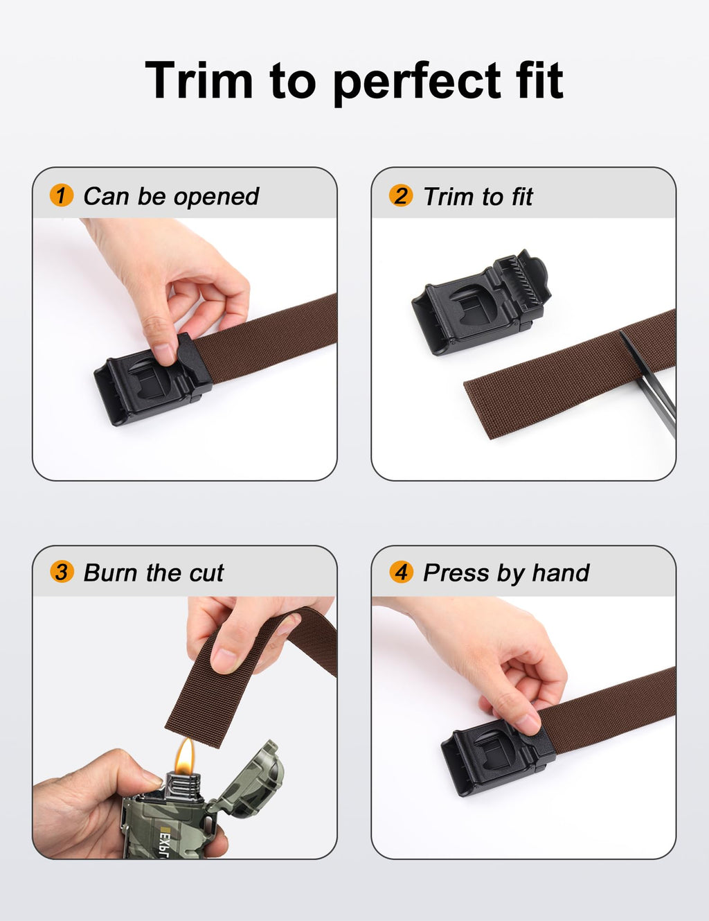 JUKMO Men's Stretch Tactical Belt, 1.5" Elastic Nylon Web with Flip Buckle