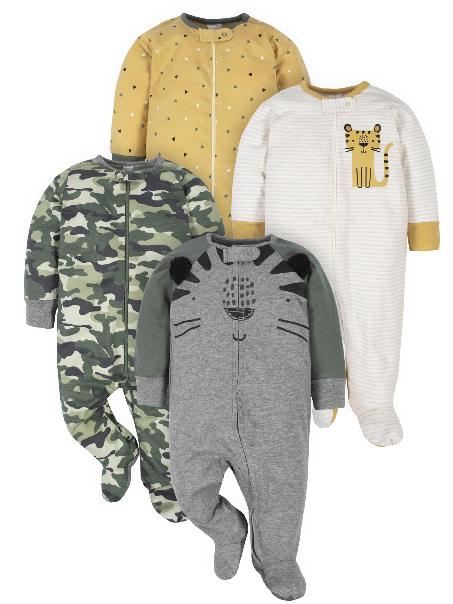 Gerber Baby Boys' 4 Pack Sleep 'N Play Footie