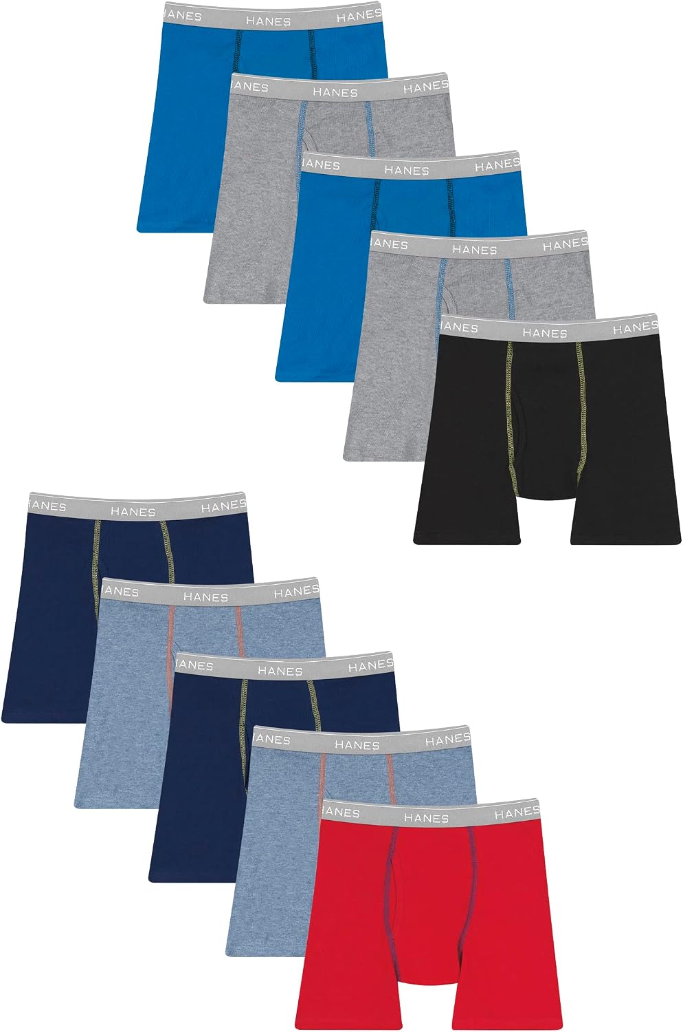 Hanes Boys' Underwear Boxer Briefs Or Briefs Pack, 8 Or 12 Pack, Cotton Stretch Underwear for Boys & Toddler Boys