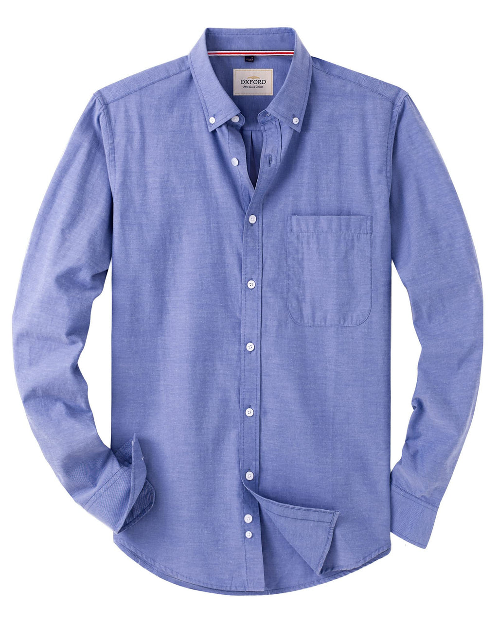 Alimens & Gentle Mens Solid Oxford Shirt Long Sleeve Dress Shirt Work Casual Button Down Shirts with Pocket