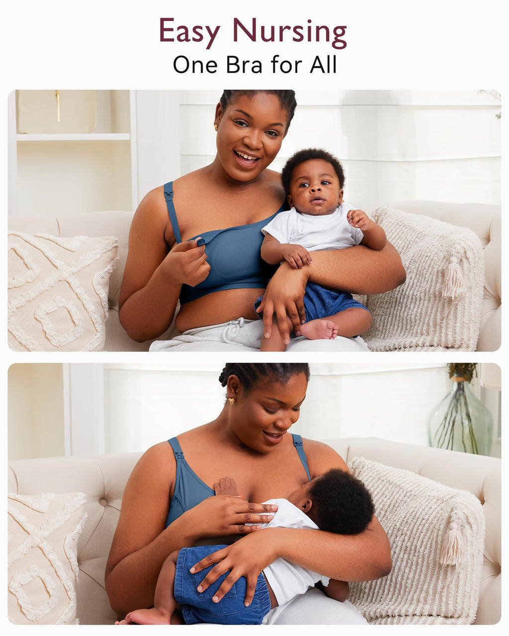Momcozy Hands Free Pumping & Nursing Bra, Adjustable Cotton Breast Pump Bra