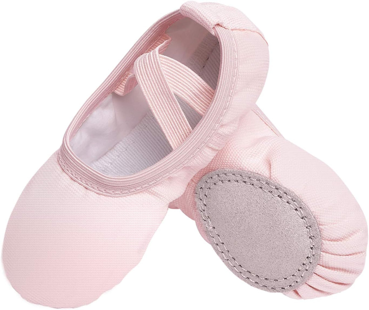 Stelle Canvas Ballet Shoes Toddler Girls No-Tie Split Sole Ballet Slippers