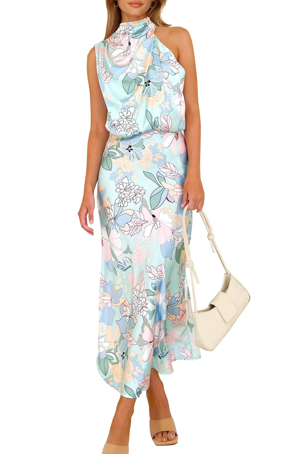 PRETTYGARDEN Women's Summer Satin Maxi Cocktail Dress