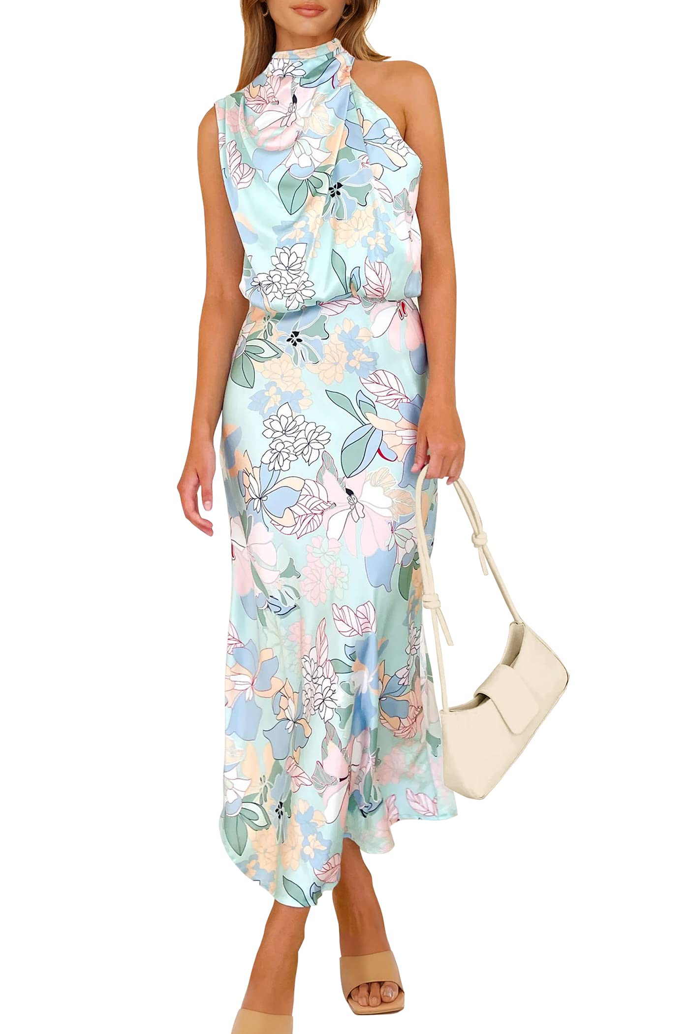 PRETTYGARDEN Women's Summer Satin Maxi Cocktail Dress