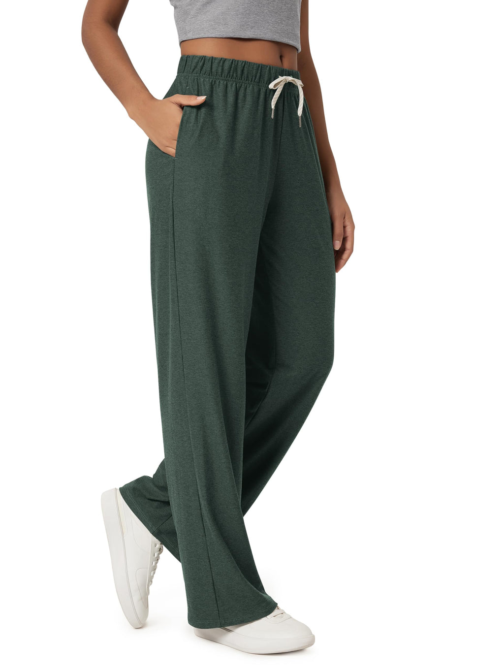 ODODOS Women's Straight Leg Pants Ultra Soft odSTRATUM Tech Relaxed Casual Pajama Lounge Pants with Pockets-27/29/31 Inseam