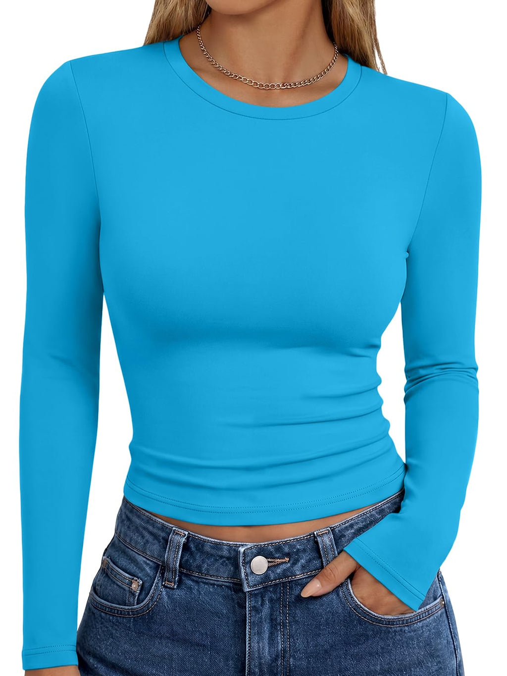 Trendy Queen Womens Long Sleeve T Shirts Fall Fashion Basic Y2K Tops 2026