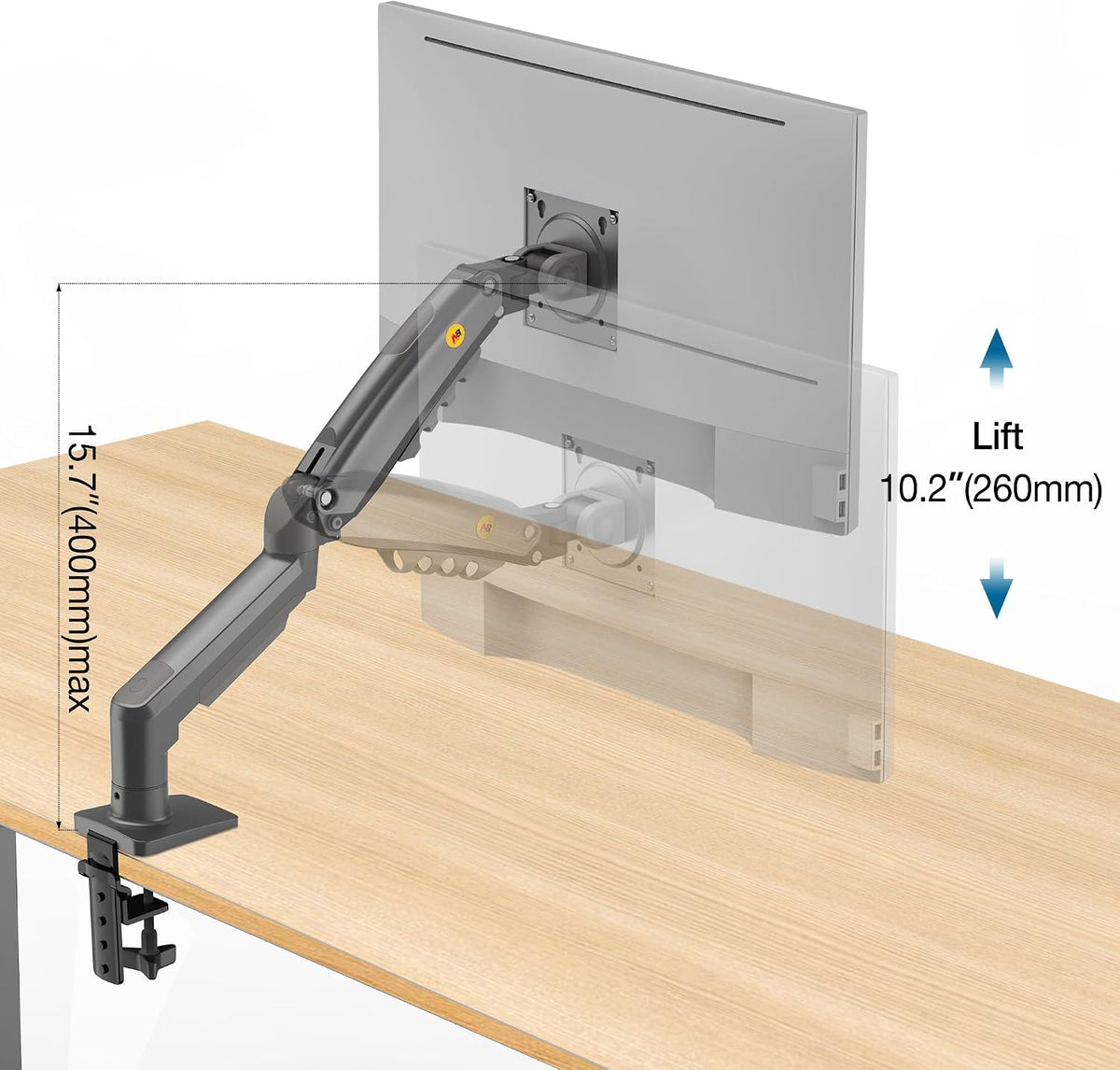 North Bayou NB F80 17-32" LCD/LED Monitor Mount Ergonomic Gas Spring Desk Mount 2-9 Kg
