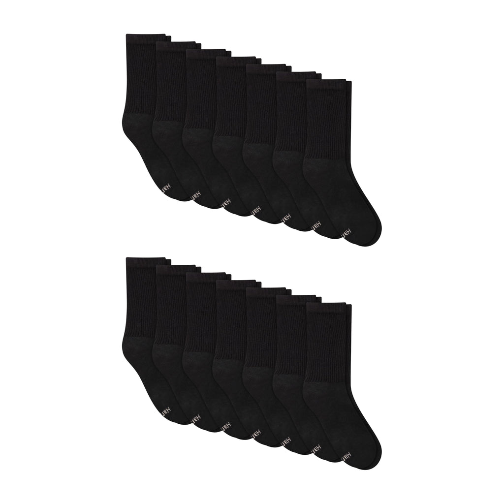 Hanes Women's Crew, Ankle, and No-Show Moisture-Wicking Cushioned Athletic Socks (14 Pack)