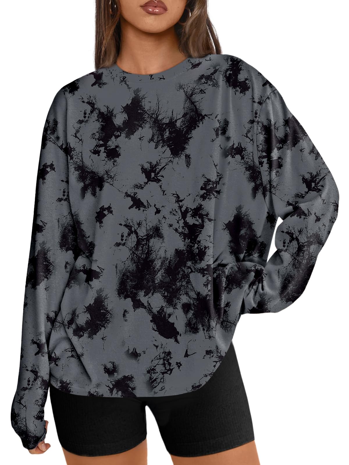Trendy Queen Womens Oversized Long Sleeve Shirts Fall Tops 2026 Basic Tees