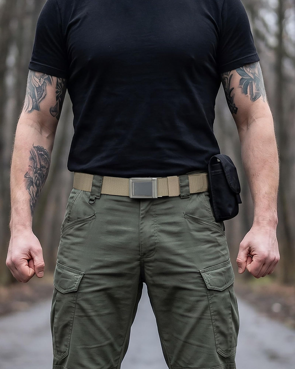 CHAOREN Tactical Belt Men - 1.5" Stretch Work Belt with Zinc Alloy Buckle