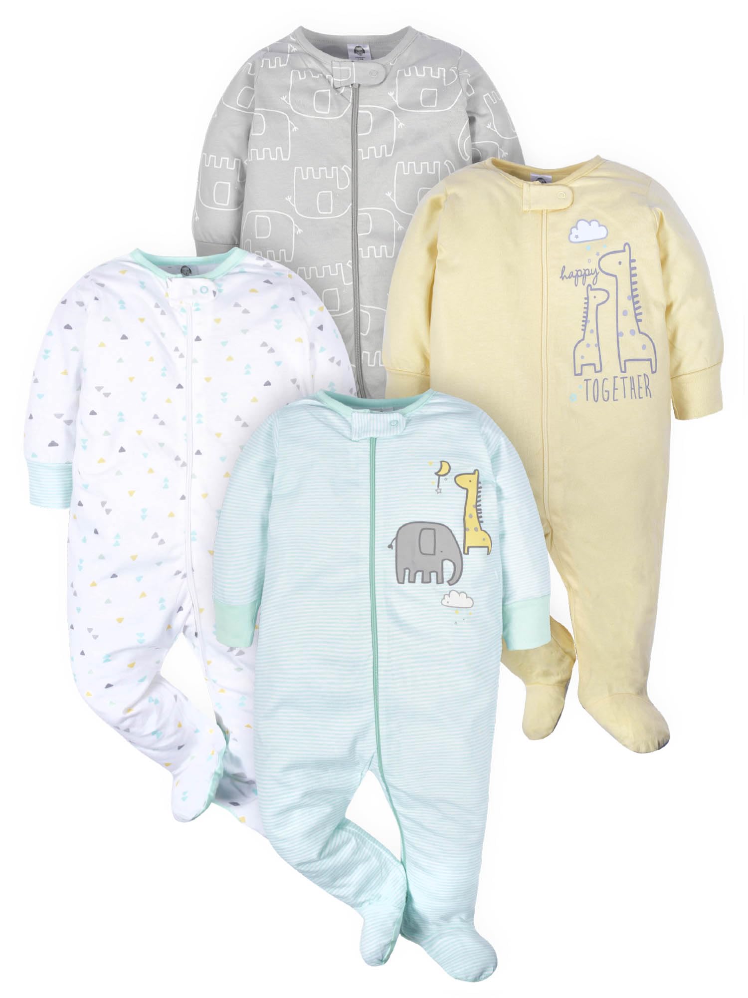 Gerber Baby Girls 4-Pack Sleep 'N Play Footie