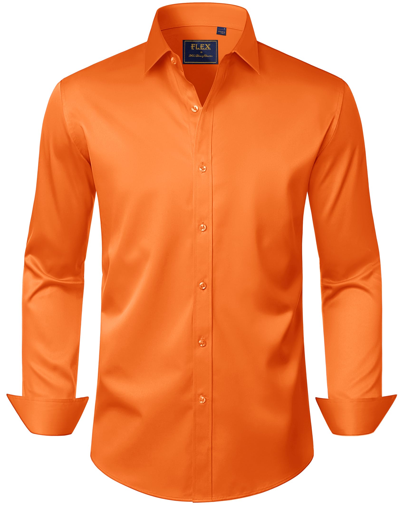 J.VER Men's Dress Shirts Solid Long Sleeve Stretch Wrinkle-Free Formal Shirt Business Casual Button Down Shirts