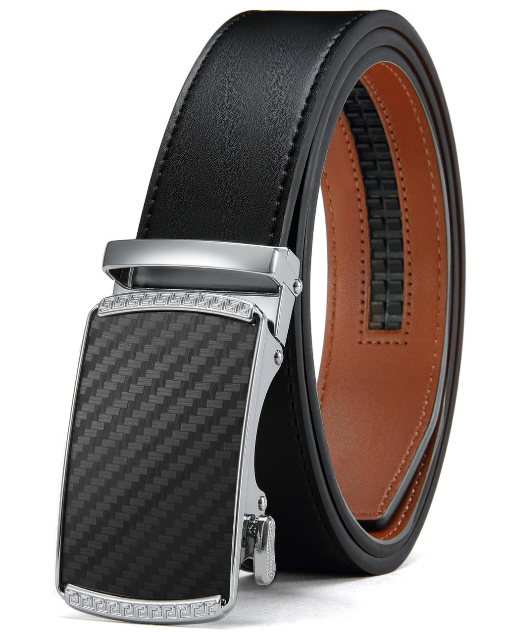 CHAOREN Men's Leather Ratchet Belt - Customizable Fit (35mm)