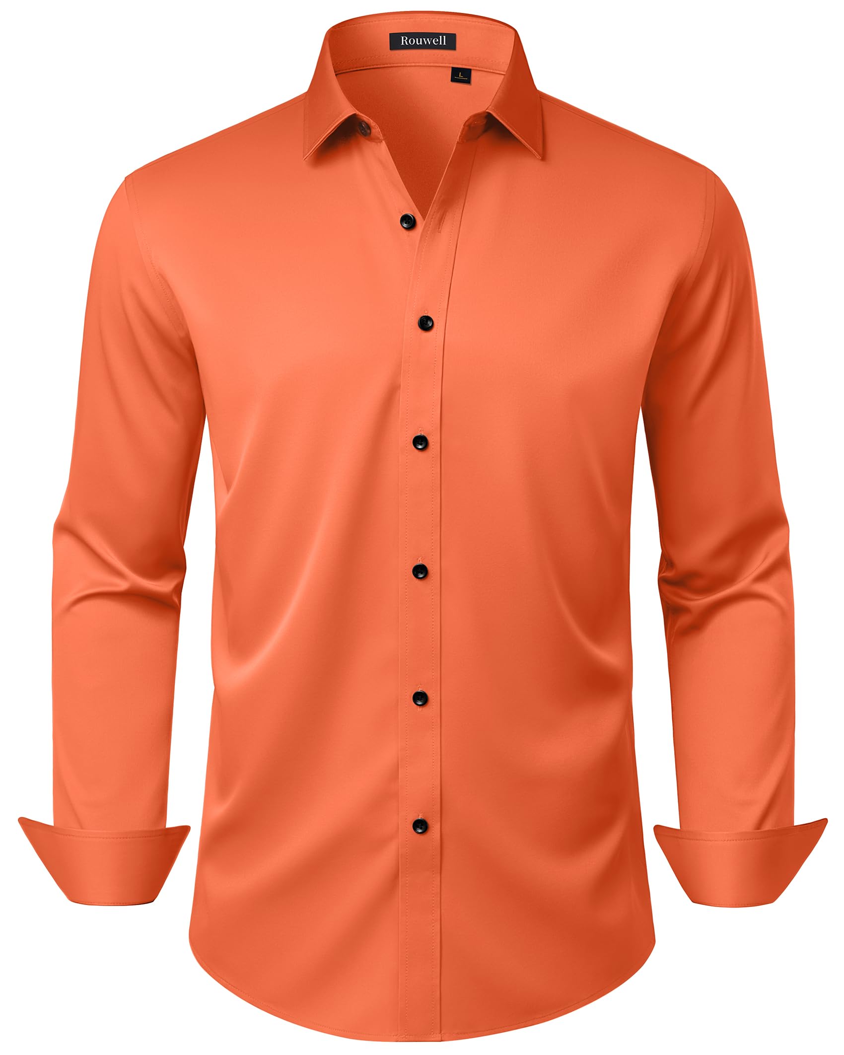 Mens Wrinkle Free Dress Shirts Regular Fit Business Button Down Shirt Formal Long Sleeve Wedding Stretch Shirts