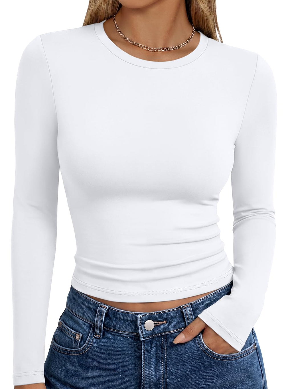 Trendy Queen Womens Long Sleeve T Shirts Fall Fashion Basic Y2K Tops 2026