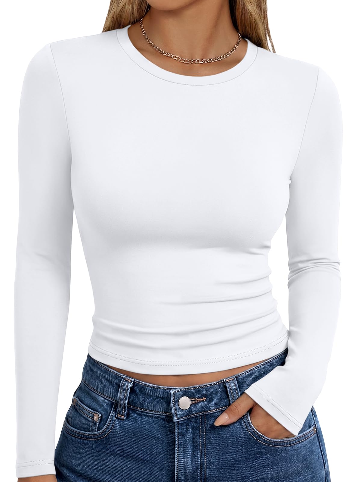 Trendy Queen Womens Long Sleeve T Shirts Fall Fashion Basic Y2K Tops 2026