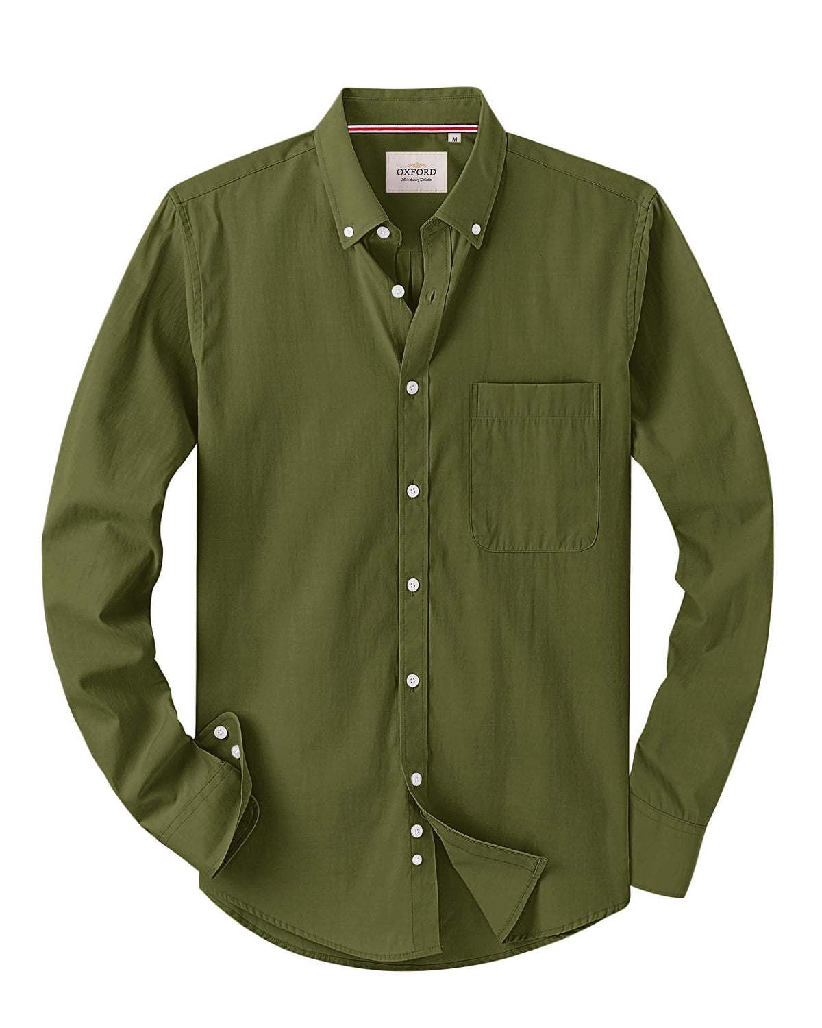 Alimens & Gentle Mens Solid Oxford Shirt Long Sleeve Dress Shirt Work Casual Button Down Shirts with Pocket