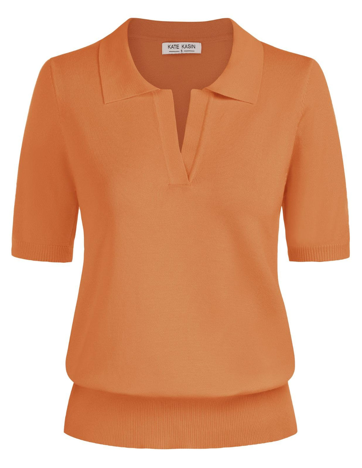 Women's Short Sleeve Classic V Neck Collared Casual Polo Sweater Tops