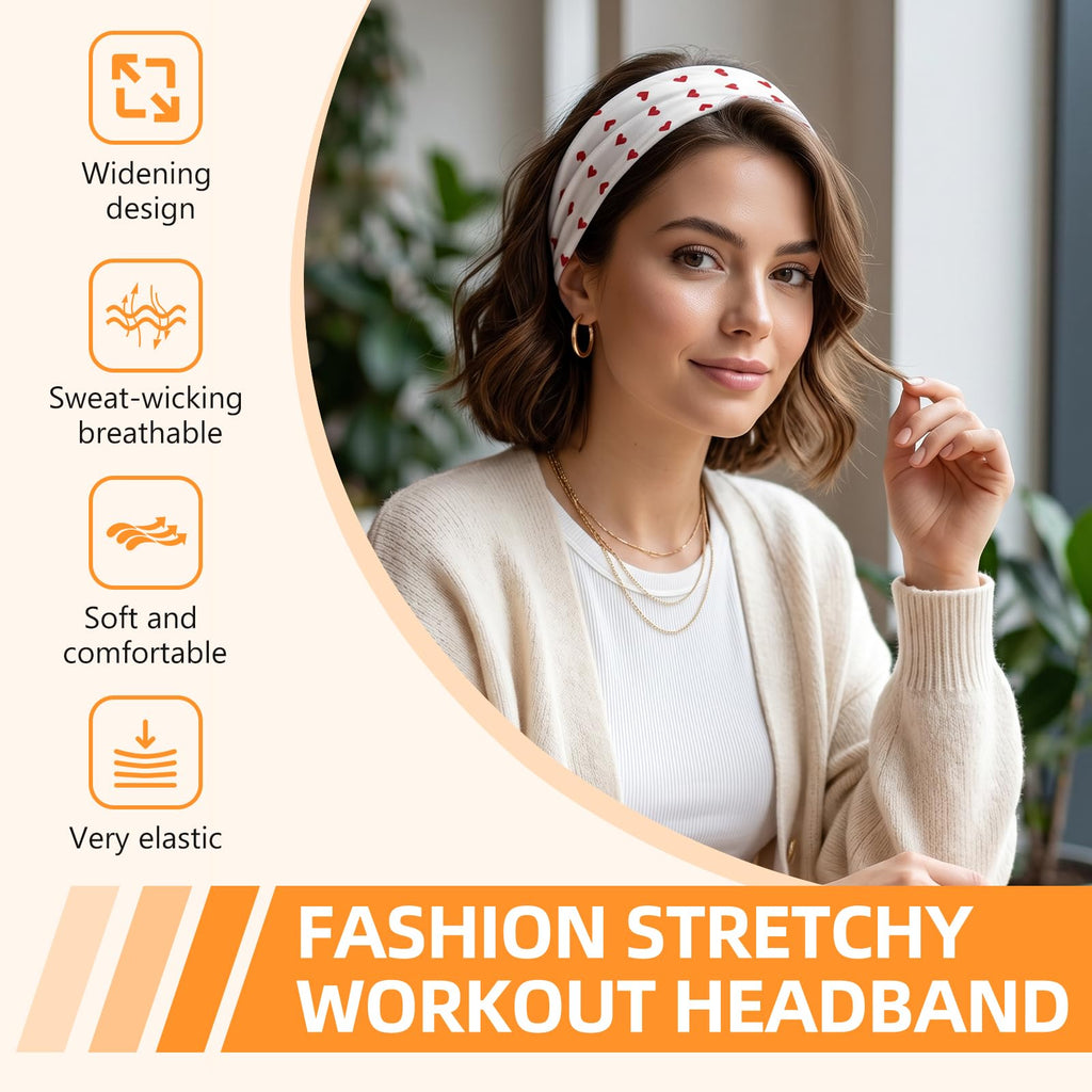 Headbands for Women 8PCS, Summer-Exclusive Elastic Non Slip Hair Head Bands